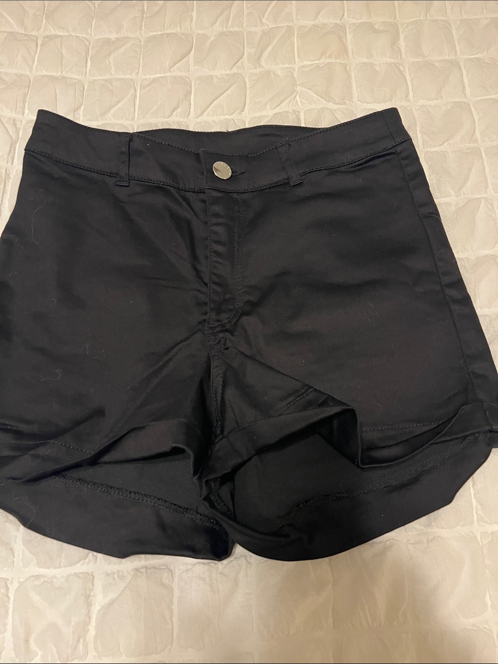 Divided Black High Waist Stretch Women's Shorts